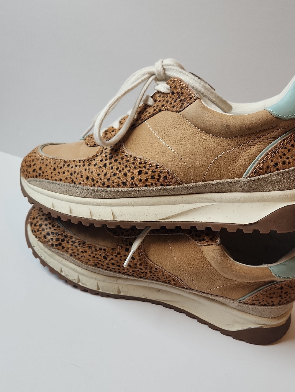 Madewell Leopard Print Sneakers Brown/black/blue Trim Womens Size 8M - Picture 5 of 9